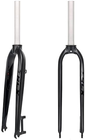 BUCKLOS 26/27,5/73,7 cm Mountainbike starre Gabeln, 1-1/8 Zoll gewindelose gerade MTB starre Vordergabel Scheibenbremse, QR 9 x 100 mm superleichte Aluminiumlegierung Fahrradgabel für Mountainbikes
