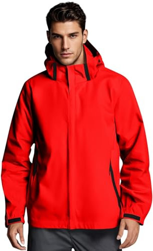 Regenjacke Fahrrad Herren Windbreaker Herren Fahrrad und ist nicht nur wasser und winddicht sondern auch leicht und tragbar Rot L