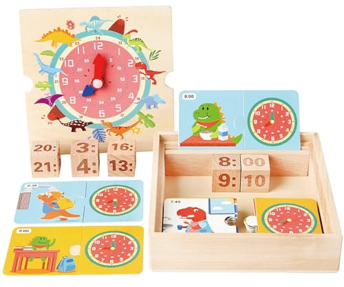 Dr. MUYA® Montessori Spielzeug 3 4 5 6 Jahre, Lernuhr Kinder, Kinderspielzeug ab 3 Jahre, Spielzeug Junge 3 Jahre, Lernspielzeug, Geschenk für 3–6 Jahre Kinder Junge Mädchen