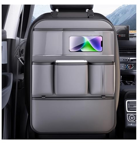 XINYUNFEI Autositz Organizer Kinder FüR VW Transporter T4 1995-2004, Auto Multifunktional Wasserdicht Rücksitz Organizer, Leicht Zu Reinigen Rücksitz Organizerwith Tablet Storage(Grey,One Storage)