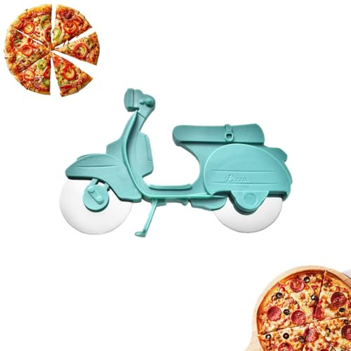 2 cortadores de pizza creativos de acero inoxidable para bicicleta para el hogar y la oficina