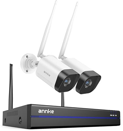 ANNKE 3MP Überwachungskamera Aussen Set, 2X 3MP IP Kamera und 16CH 4K NVR für 24/7 Aufnahme Innen Outdoor, Smarter Personenerkennung, 2-Wege-Audio, 30M IR Nachtsicht, IP66, NO HDD