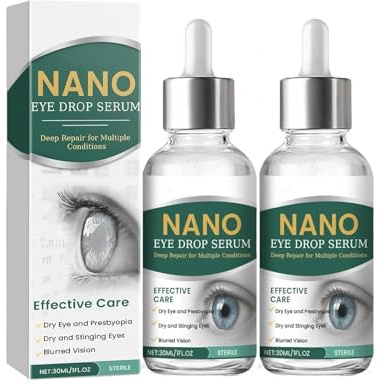 Suero Nano Eye Drops, gotas para los ojos, cuidado para aliviar la fatiga ocular, suave y eficaz, 30 ml/caja (2pcs)
