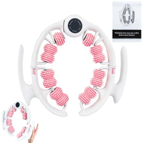 PTSUPLES Massageroller für Beine, Ringförmiger Roller mit 360°-Wirkung, Abnehmbare Rollengriffe für Oberschenkel, Beine und Gesäß, Cellulite Roller für Hautpflege (Rosa)