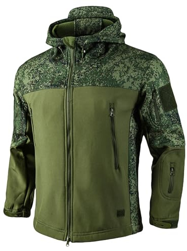Genérico Chaquetón Hombre Invierno Camuflaje de Invierno Chaqueta Caza Táctica Chaqueta Caza Tactica Abrigo Impermeable Hombre Ropa Militar Verde Militar L
