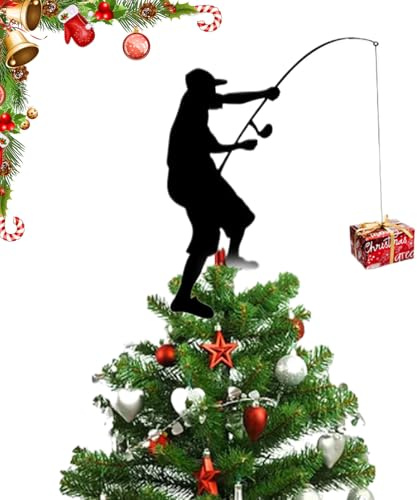 Syengery Weihnachtsbaum Spitze, Angler Design Spitzenschmuck, Spitzen Für Weihnachtsbäume Weihnachtsdekorationen, Für Zuhause Bauernhaus Ostern Feiertag Winter
