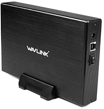 WAVLINK USB 3.0 Cárcasa para Discos Duros HDD de 3.5,Soporta SATA I/II/III, Aluminio con Indicador LED,Interruptor y Soporta 10TB(Negro)
