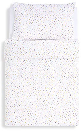 Snüz Baby Bettwäsche Set, Kinderbettwäsche 100 x 120 cm & 40 x 60 cm - Mehrfarbiges Tupfen-Design, Bettwäsche Kleinkind, Atmungsaktive Jersey-Baumwolle, Langlebig, Passend zur SnüzKot-Bettdecke