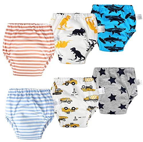 FLYISH DIRECT Packung mit 6 baby Trainerhose Kinder Trainingswäsche Kleinkind Töpfchen Hosen Unterwäsche WC-Trainingswäsche, 5T/120, 5 Jahre