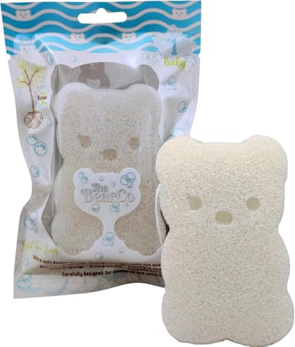 BearCo. | Baby Bath Sponge 100% Pure Natural Extra Soft and Smooth - Hypoallergenic and Completely Free of Fragrance, Colorant, Additives, Sulfates, Parabens, Phthalates and Petroleum.