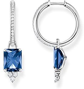 THOMAS SABO Creolen mit blauem Stein 925 Sterlingsilber