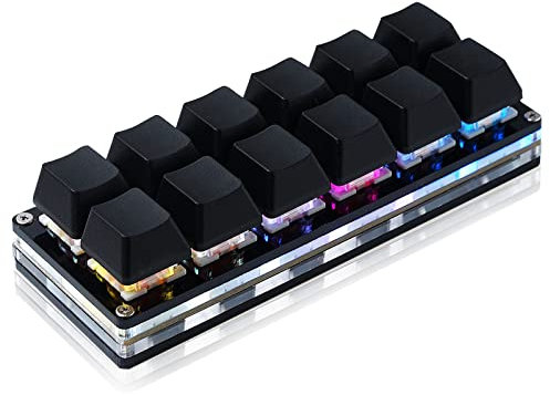 BTXETUEL 12 Key Mechanical Gaming Keyboard One Handed Keypad USB-C Wired OSU Keypad Programmable and Hot Swappable Keyboard.