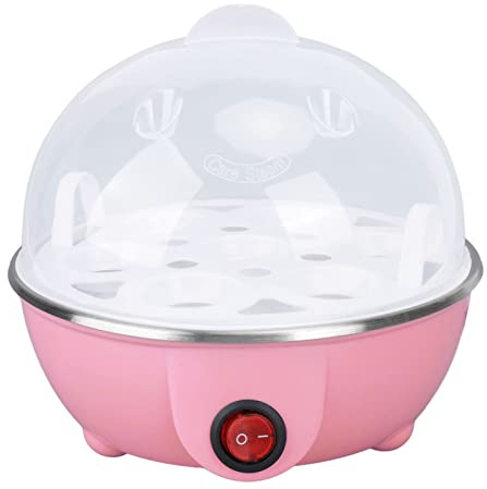 Fdit Il Cuociuova, con Piastra Riscaldante può Cuocere 7 Uova Grandi Spegnimento Automatico Adatto per Cucinare in Cucina (Rosa)