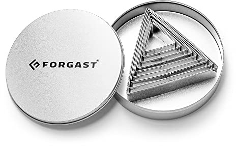 Forgast 9x Edelstahl Ausstechformen | Dreieck | Brotausstechformen für Kinder | Ausstecher | Ausstechform | Keksausstecher | Plätzchenausstecher | Keksschneider | für Kekse, Marzipan, Plätzchen
