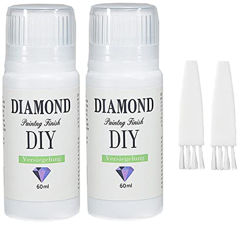 Katutude Versiegelung für Diamantmalerei, 120ml Diamond Painting Versiegelung Set, Diamond Painting Glue, Diamond Painting und Puzzle Zubehör, Anti-Shedding&Verbesserung der Helligkeit