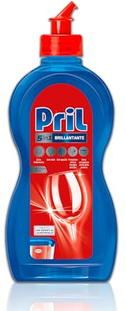 Pril 5in1 Brillantante Liquido per Lavastoviglie (500ml), Per una brillantezza superiore e un'extra asciugatura anche della plastica