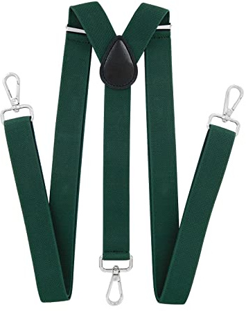 axy Herren Hosenträger mit 3 robusten Karabiner Verschluss 2,5 cm breit Y-Form stufenlos verstellbar