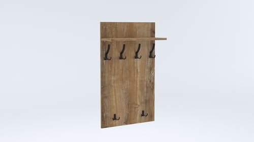 AKKE Garderobenpaneel, Wandgarderobe, PVC Maxi, Retro-holz, 90cm x 60 cm