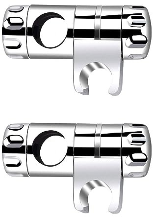 2 Stück 25mm Handbrause Halterung Duschkopfhalterung 360 Grad Drehbar Verstellbar Brausehalter Duschhalterung Duschkopf Halter Schieber ABS Chrome