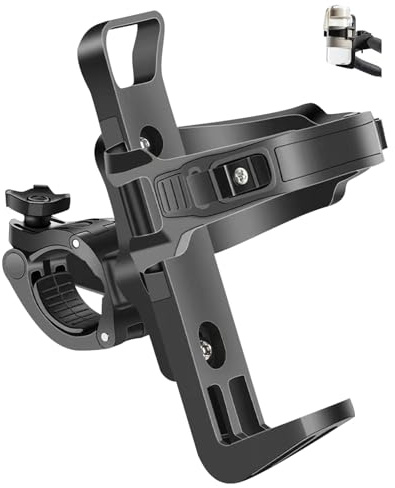 IOPJLK Fahrrad Getränkehalter Universeller Tassenhalter für Fahrrad E Bike Roller Passt Tassen mit Durchmesser 5,5 bis 7,5 cm 360° Drehbar Ohne Schrauben Montage