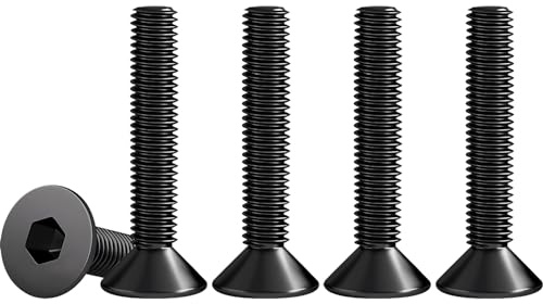 Drenky Senkkopf Schrauben 50 Stück M4 X 30mm Edelstahl V2A VA A2 Senkkopfschrauben mit Innensechskant DIN 7991 / ISO 10642 Gewindeschrauben Rostfrei Schwarz Screws Metrisches Regelgewinde