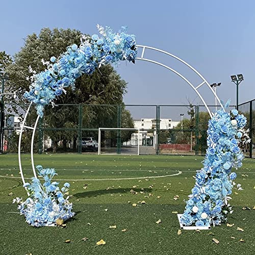 IBOWZ Garden Arch with Metal Frame Garden Arch Wedding Archway,Rose Arches,Wedding Arbors,Double Pole Ring Flower Gate,Garden Archway with Base Rose Arbor Metal Pergola