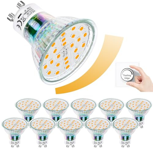 KEJIYILT Lampadina GU10 LED Dimmerabile 10 Pezzi, 6W Lampadine Equivalente alogeno 65W Alogene Luminose 650lm 4500K Bianco Neutro Lampadine LED 230V Angolo di emissione 120° - 4500K
