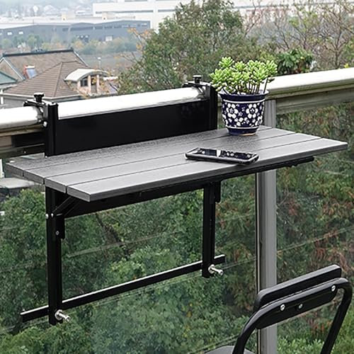 PQXQZ Balkon Hängetisch Klapptisch Balkongeländer Höhenverstellbarer Outdoor Balkonhängetisch für Terrasse Veranda Hinterhof