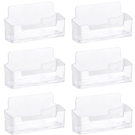 LSYYSL 6 Pieces Transparent Desktop Business Card Box, Business Card Display Box, Business Card Box, Suitable For Exhibitions And Offices