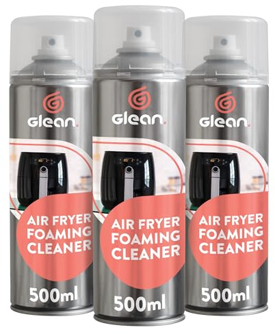 GLEAN Air Fryer Cleaner Spray | 3 x 500ml | Non-Caustic Kitchen Degreaser | BBQ Grill, Microwave & Hob Cleaner | Removes Baked-On Food & Stubborn Grease | For Daily & Weekly Cleaning