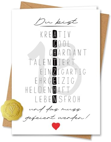 Vielucks Besondere Geburtstagskarte 18 Jahre Mann Frau Inkl. Umschlag und Aufkleber, Lustig Geburtstag Geschenk für 18 Geburtstag Frauen Männer, Rätselkarte 18. Geburtstag Mann Frau (18 Jahre)