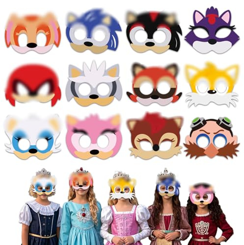 Ainvliya Party Masken, Geburtstag Masken Cosplay Party Deko für Kinder Maskerade Cosplay Karneval Weihnachtenv