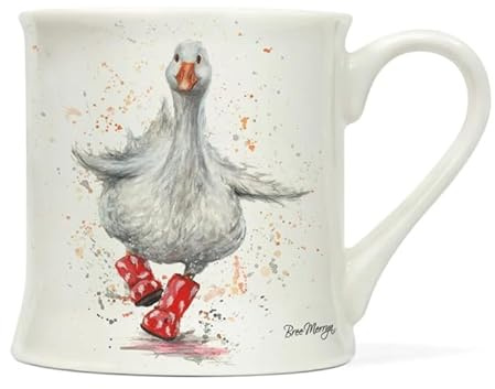 Taza de porcelana con diseño de animales, aprox. 0,3 l, taza de café, taza de té, taza de asa, taza (pato en botas rojas)