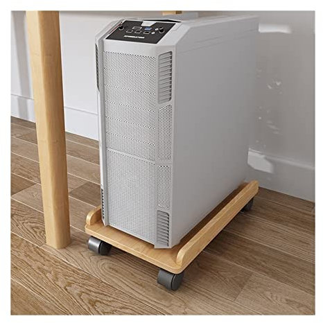 WOTZOV Soporte de CPU para PC, Torre móvil para Debajo del Escritorio, Carrito de Madera para CPU, Soporte de Suelo con Ruedas para PC con 4 Ruedas giratorias, Compatible con la，Natural
