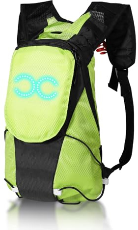 LED-Motorrad-Rucksack, leichter Freizeit-Rucksack – Sicherheits-Leuchttasche, Outdoor-Sportzubehör für Laufen, Roller, Fahrrad, Wandern, Camping, Festival, Urban Herren und Damen, Nachtreiten