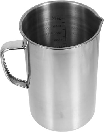 BIUDECO Misurino in Acciaio Manico Graduata per Olio Latte e Salse Tazza per Schiumare con Scala per Cucina e