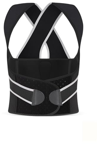 Generico Unisex Rückenstütze – erweiterte nahtlose Rückenstütze und Gürtel zur Begradigung der Wirbelsäule (Schwarz, für Gewicht 72-100 kg)