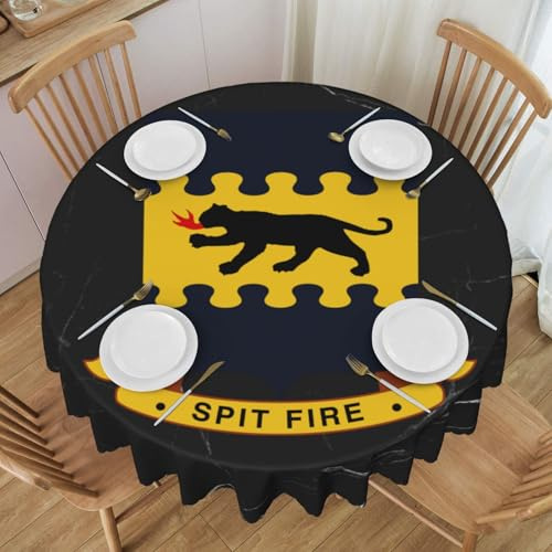 MHOUDEHUV Tuskegee Airmen Spit Fire Round Tablecloth Suitable for Home Kitchen Restaurant Waterproof Tablecloth 60in