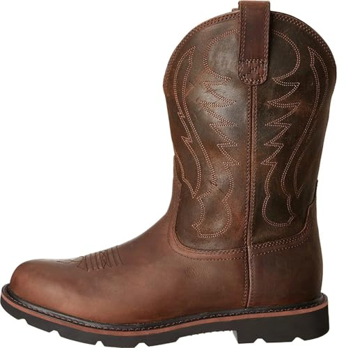 GIJMZY Botas Cowboy Hombre Botas vaqueras for hombre, sin cordones, con bordado, estilo vintage, for caballero, for nieve, motociclista, tallas grandes 38-48(Brown,41)
