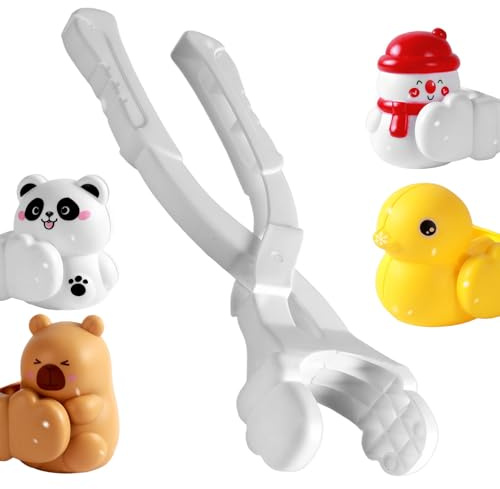 4 Stück Schneeball Former, Schneeballzange Kinder Mit Ersatz Kopf, Schneeballformer Form Panda/Ente/Schneeman-n/Bär, Winter Outdoor Schnee Spielzeug Snow Ball Maker, Schneebälle In Sekunden Formen