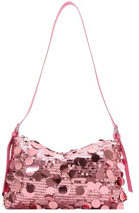 GoPaw Damen Glitzer Tasche, Damen Clutch Glitzer Pailletten, Abend Handtasche mit Reißverschluss Clutch CrossBody Bag Umhängetasche für Prom Hochzeit Party Bankett (Rosa A)