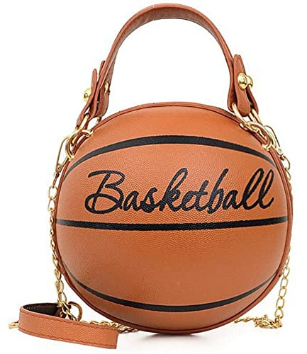 Fopytu Borsa a Tracolla Rotonda a Forma di Palla Creativa, Borsa a Forma di Pallone Basket, Borsa a Tracolla Rotonda E Carina per Le Donne