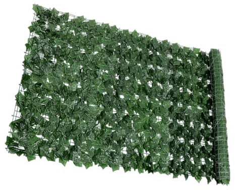 Angoily Clôture Artificielle Verte 0,5 X 3 M en Plastique Feuillage Imitation Lierre, Mur Végétal Simulé pour Balcon et Jardin, Décoration Extérieure Résistante aux UV, Écran