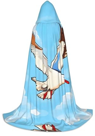 WZYCWB Capa con capucha con estampado de gaviotas voladoras, disfraz de cosplay, accesorio de fiesta de anime de Halloween