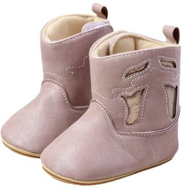 Générique Bottes Western en Cuir, Bottines de Cowboy, Semelles Souples, antidérapantes, pour bébés, Nourrissons, Tout-Petits, Filles, garçons, Neuf-nés (23 Toddler)
