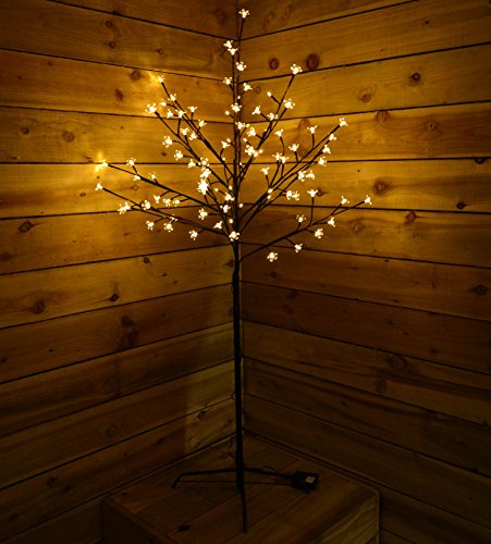 Premier 1.5m Battery Cherry Blossom Tree - 96 Warm White LED Lights & Timer