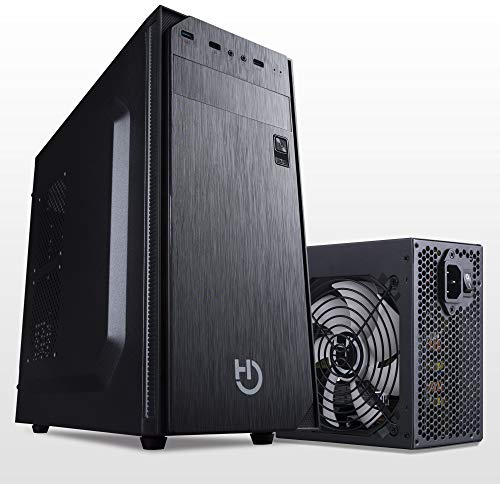 Hiditec KLYP 3.0 | Caja PC ATX con Fuente de Alimentación 500W Incluida | Torre ATX y Micro ATX | PSU 500W incluida | Lista para montar | Ideal hogar y oficina