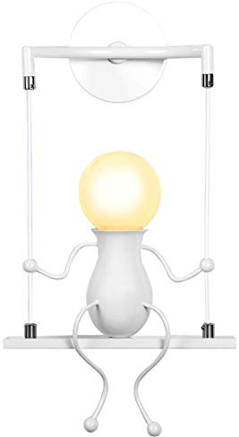 KAWELL Humanoid Kreative Wandleuchte Moderne Wandlampe Kerze Wandleuchte | Art Deco, Max 60W, E27 Basis, Eisen Halter, für Schlafzimmer Nachttisch Wohnzimmer Treppe Flur Restaurant Kinder Zimmer