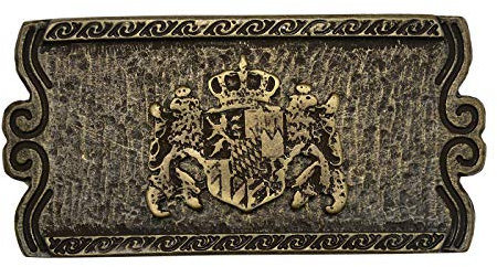 PAPA - Art Detail Shirt Belt Buckle - Landeswappen Freistaat Bayern - Gürtelschließe für Jeans und Tracht, Alt-Messing