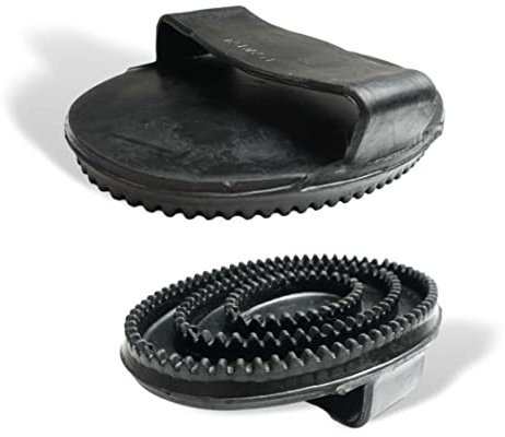 Gummistriegel für Fellpflege, Reinigung und Massage – Bürste, Striegel mit Gummilasche ideal für Pferde, Hunde, Katzen für Gesundheit und Wohlbefinden (1x Kinder)